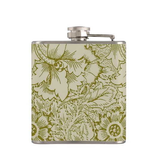 William Morris Poppy Classic Floral Green フラスク (裏面)
