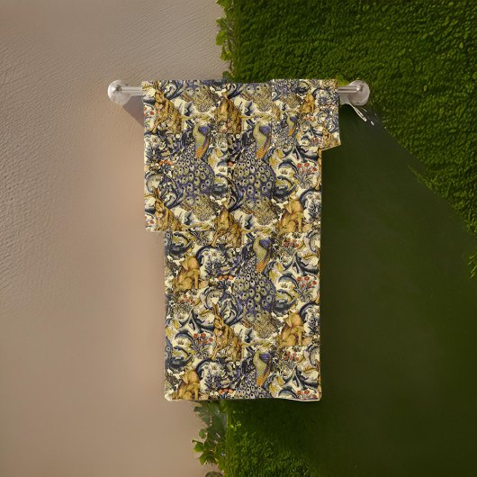 William * Morris Rabbit Wolf Peacock Toolo バスタオルセット