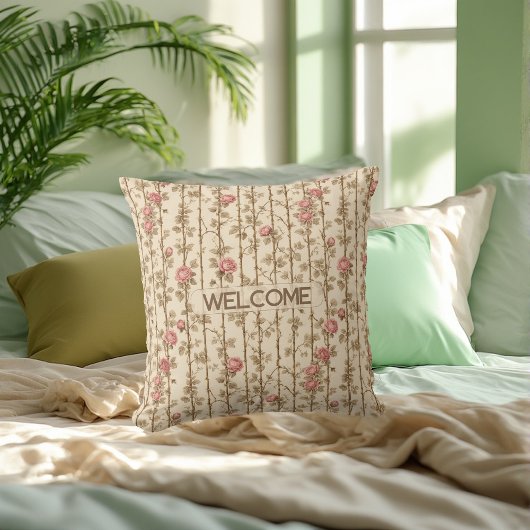 William Morris Rose Climbing Trellis Decorative  クッション