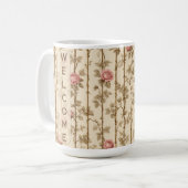 William Morris Rose Climbing Trellis Flora Welcome コーヒーマグカップ (正面左)