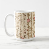 William Morris Rose Climbing Trellis Flora Welcome コーヒーマグカップ (左)