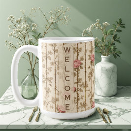 William Morris Rose Climbing Trellis Flora Welcome コーヒーマグカップ