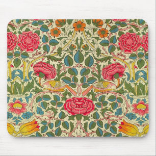 William Morris Rose Floral Chintz Pink マウスパッド