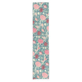 William Morris Rose Gold Green Blue Floral Pattern ショートテーブルランナー (正面)
