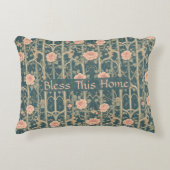 William Morris Rose Trellis Bless This Home Floral アクセントクッション (正面)