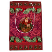 William * Morris Santa Burgundy ミディアムペーパーバッグ (正面)