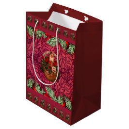 William * Morris Santa Burgundy ミディアムペーパーバッグ