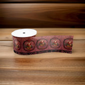 William * Morris Santa Claus Burgundy サテンリボン