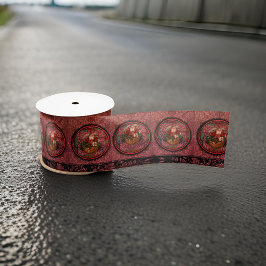 William * Morris Santa Claus Burgundy サテンリボン