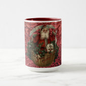 William * Morris Santa Claus Burgundy Tea マグカップ (中央)