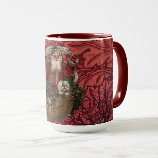 William * Morris Santa Claus Burgundy Tea マグカップ (正面右)