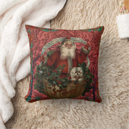 William * Morris Santa Claus Cranberry Burgundy クッション