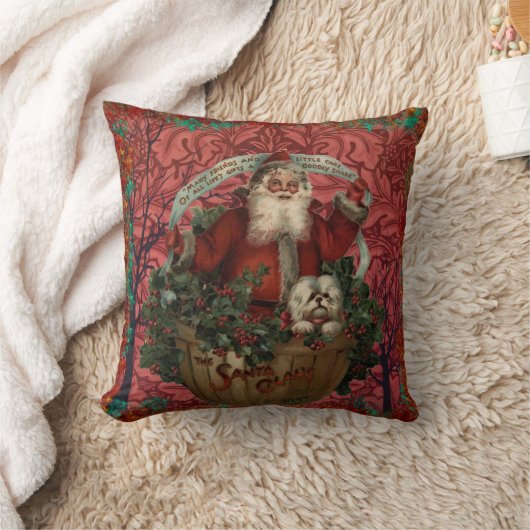 William * Morris Santa Claus Cranberry Burgundy クッション (ブランケット)