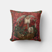 William * Morris Santa Claus Cranberry Burgundy クッション (正面)