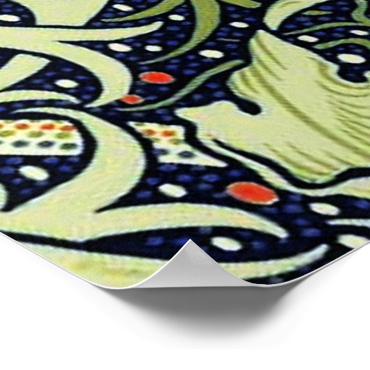 William Morris Seaweed Antique Flower ポスター (角)