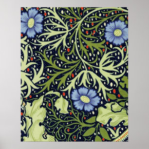 William Morris Seaweed Antique Flower ポスター