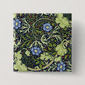 William Morris Seaweed Antique Flower 缶バッジ (正面)