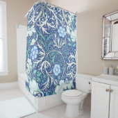 William Morris Seaweed Blue Pattern シャワーカーテン (インサイチュ)