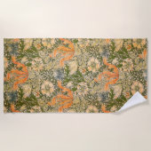 William Morris Spring Compton Flower Festival ビーチタオル (正面)