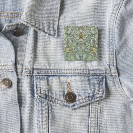 William Morris Spring Thicket Classic Pattern 缶バッジ (インサイチュ)