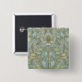 William Morris Spring Thicket Classic Pattern 缶バッジ (正面&裏面)