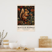 William Morris Squirrel Print Botanical ポスター (キッチン)
