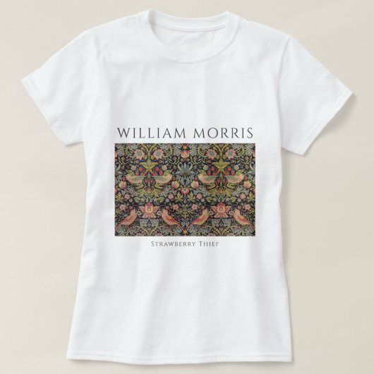 William Morris Strawberry Thief女性用Tシャツ Tシャツ (デザイン正面)