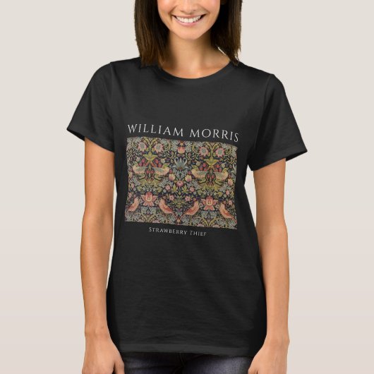 William Morris Strawberry Thief女性用Tシャツ Tシャツ (正面)