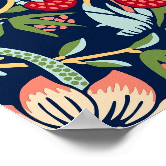 William Morris Strawberry Thief ポスター (角)