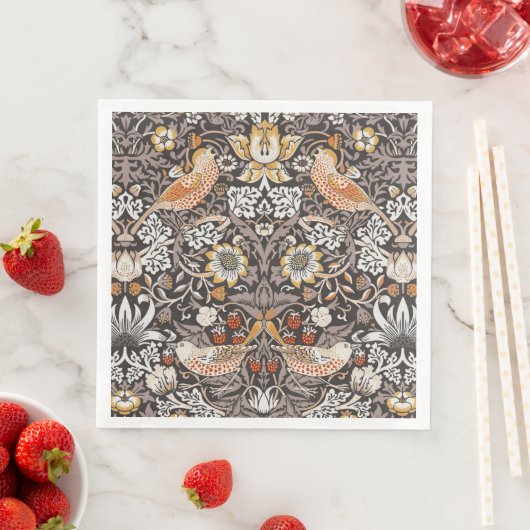William Morris Strawberry Thief Charcoal Ochre (インサイチュ)