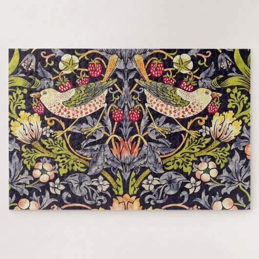William Morris Strawberry Thief Floral Art Nouveau ジグソーパズル (横)