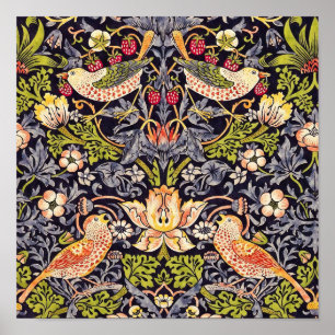 William Morris Strawberry Thief Floral Art Nouveau ポスター