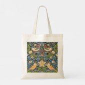 William Morris Strawberry Thief Floral Pattern トートバッグ (裏面)