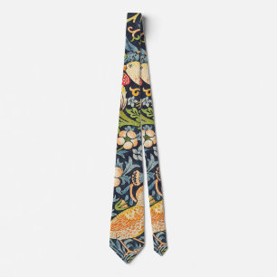 William Morris Strawberry Thief Floral Pattern ネクタイ
