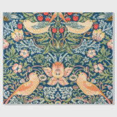 William Morris Strawberry Thief Floral Pattern ラッピングペーパー (フラット)