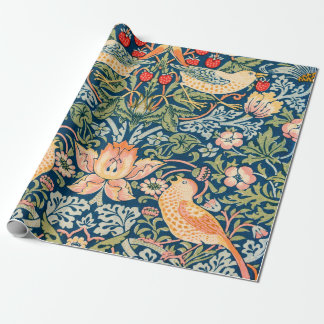 William Morris Strawberry Thief Floral Pattern ラッピングペーパー