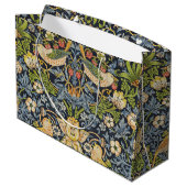 William Morris - Strawberry Thief Floral Pattern ラージペーパーバッグ (裏面アングル)