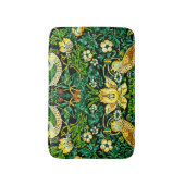 William Morris Strawberry Thief Green And Orange バスマット (正面縦)