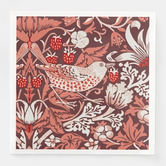 William Morris Strawberry Thief Terracotta Bird (正面)