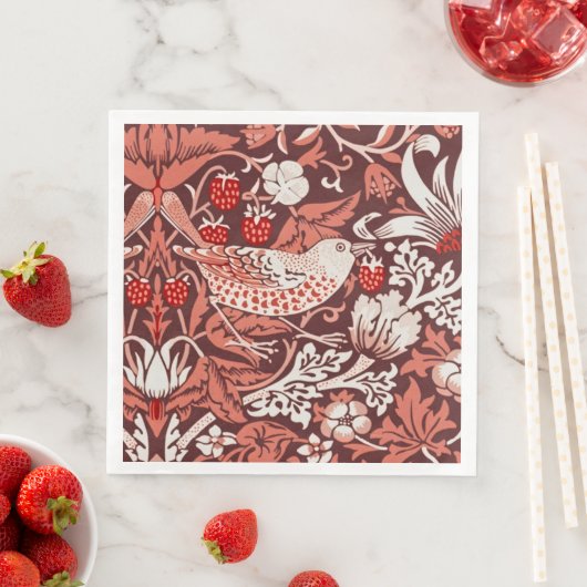 William Morris Strawberry Thief Terracotta Bird (インサイチュ)