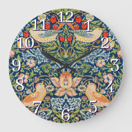 William Morris Strawberry Thief Wall Clock ラージ壁時計