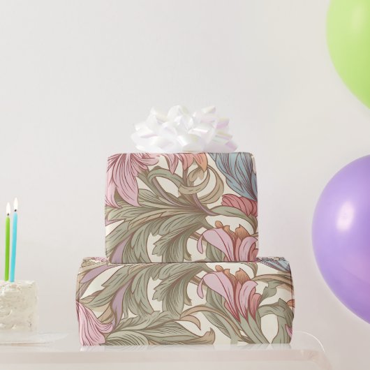 William Morris Style Botanical Floral Pattern ラッピングペーパー (パーティーギフト)