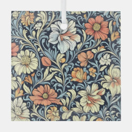 William Morris style floral acanthus pattern ガラスオーナメント