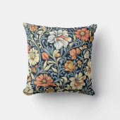 William Morris style floral acanthus pattern クッション (正面)