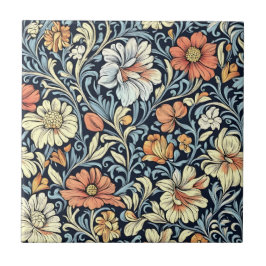 William Morris style floral acanthus pattern タイル