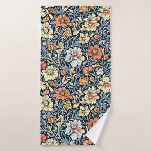 William Morris style floral acanthus pattern バスタオルセット (バスタオル)