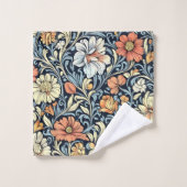 William Morris style floral acanthus pattern バスタオルセット (ウォッシュタオル)