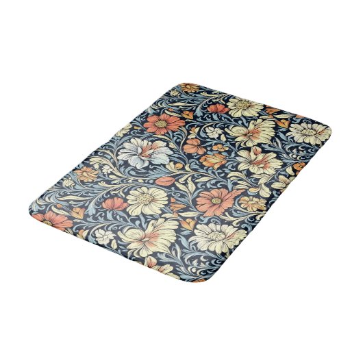 William Morris style floral acanthus pattern バスマット (アングル)
