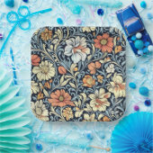 William Morris style floral acanthus pattern ペーパープレート (パーティー)