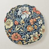 William Morris style floral acanthus pattern ラウンドクッション (裏面)